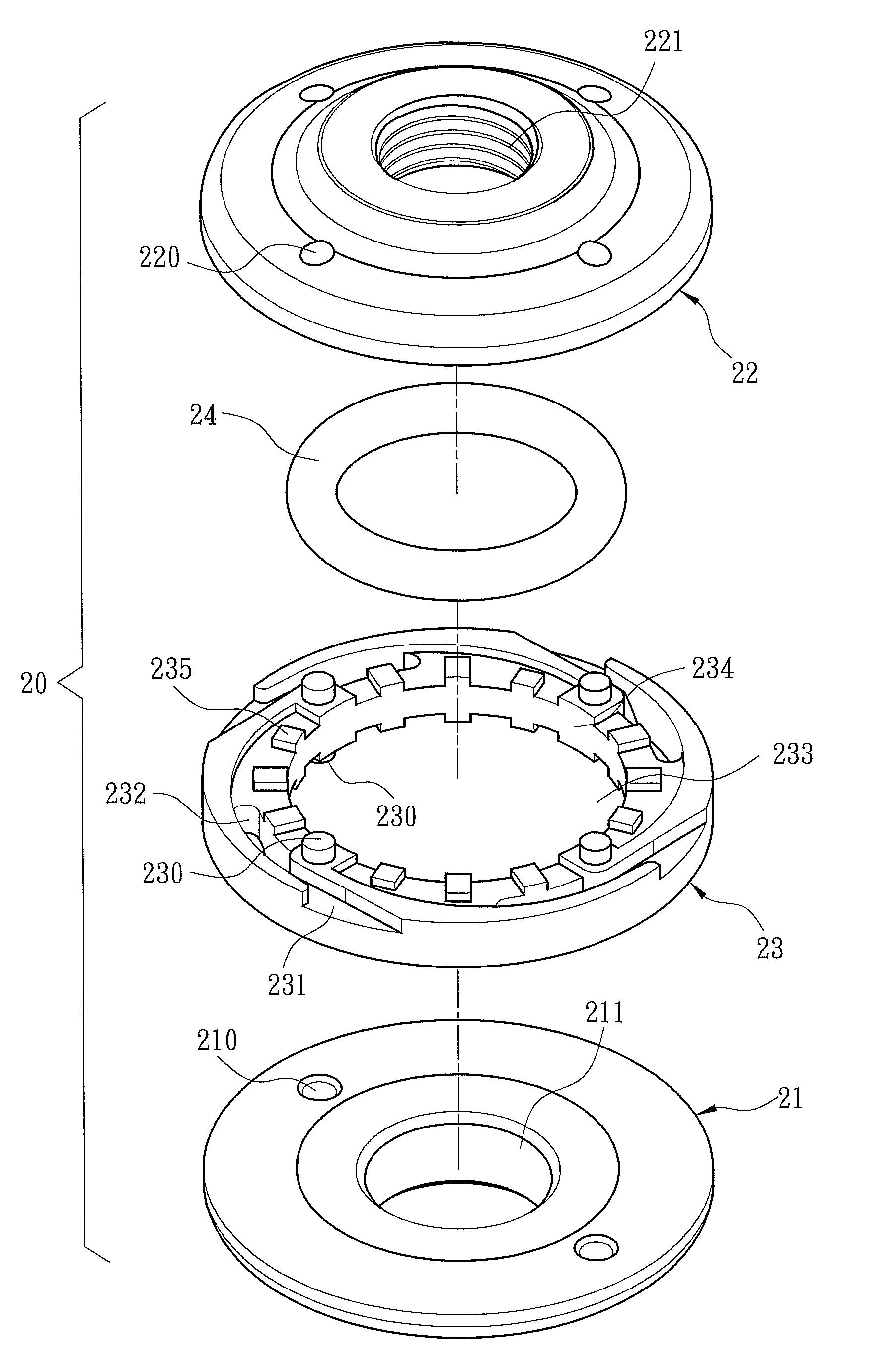 Pneumatic turbine motor air chamber