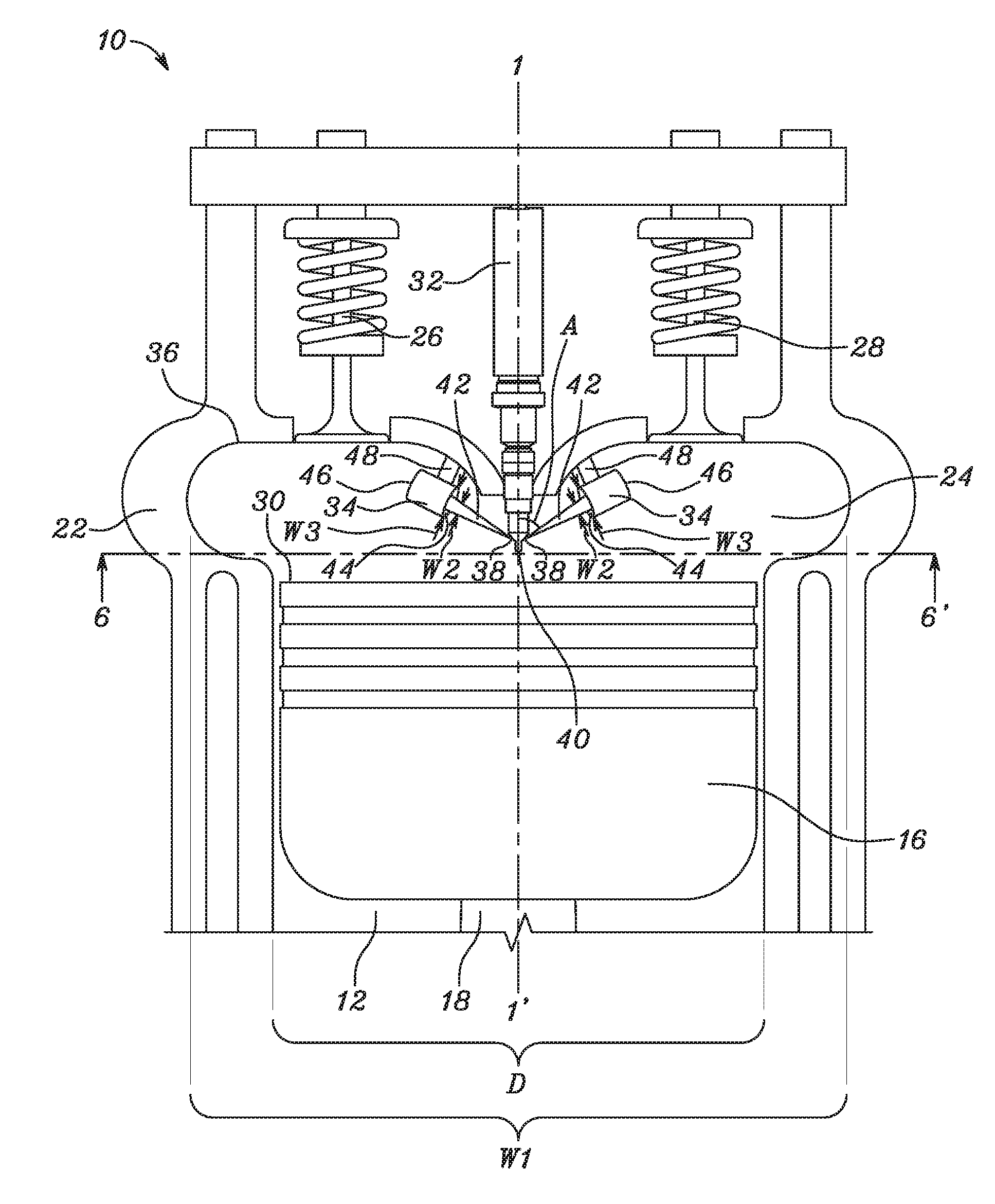 Combustion chamber with ducts for internal combustion engines