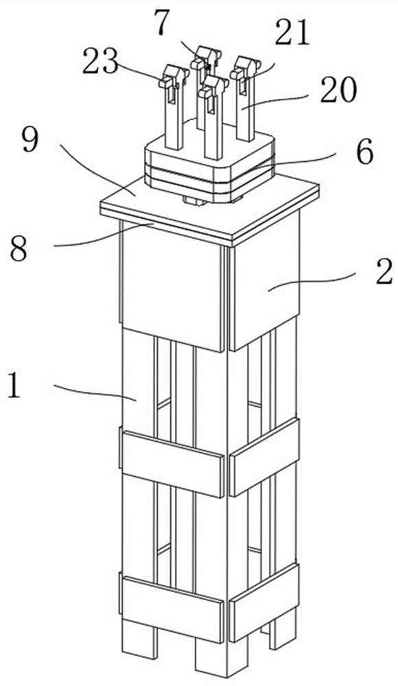 Connecting structure of the deep foundation pit reinforcing latticed column and construction method