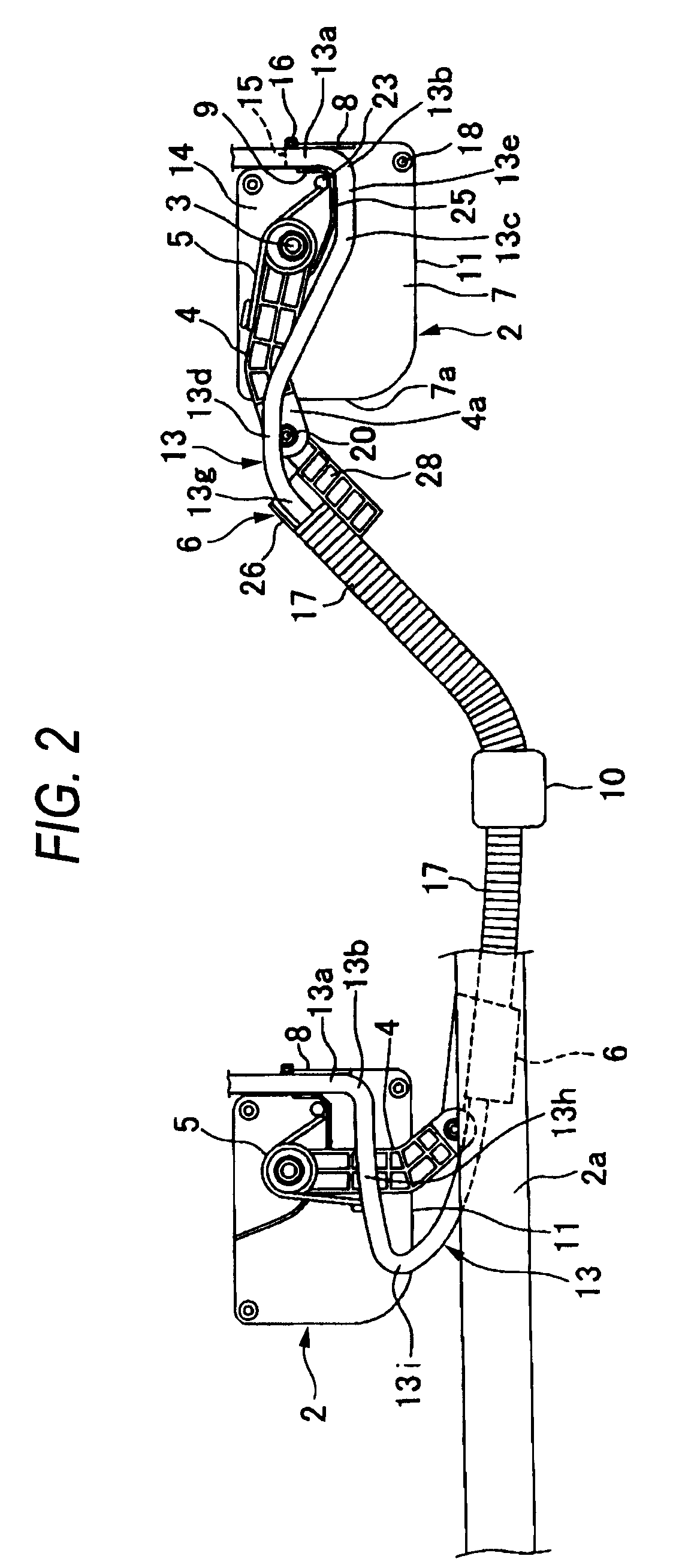 Feeding structure for sliding structural body