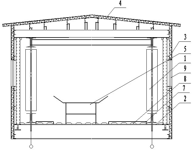 Method for integral ground manufacture, suspension and construction of large-sized steel trestle conveying system