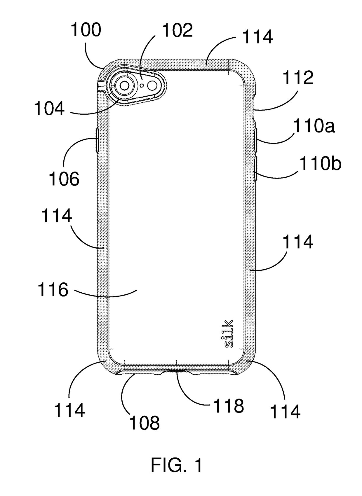 Mobile phone case with enhanced grip area and reduced grip area