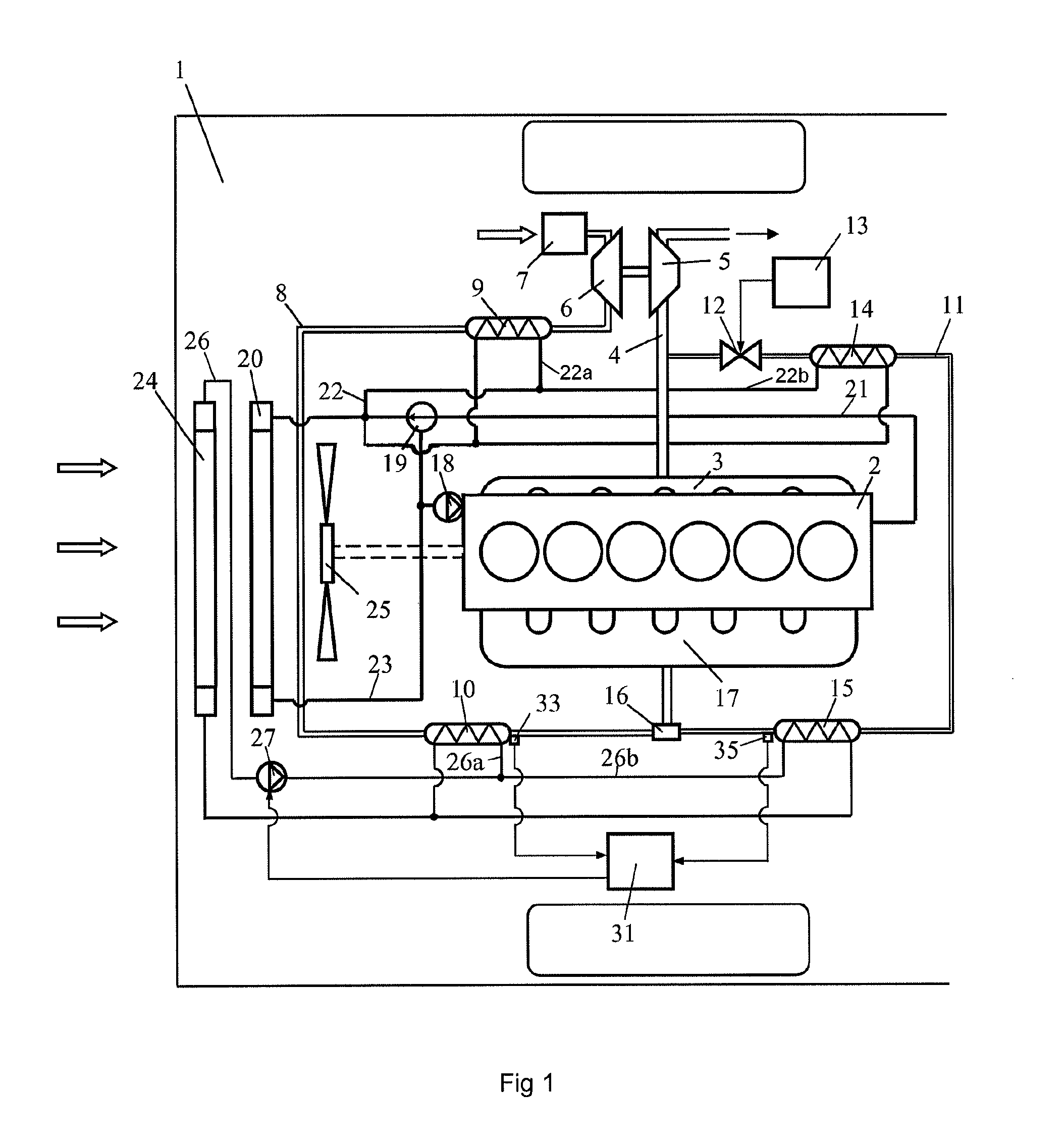 Arrangement in a low-temperature cooling system for a supercharged combustion engine