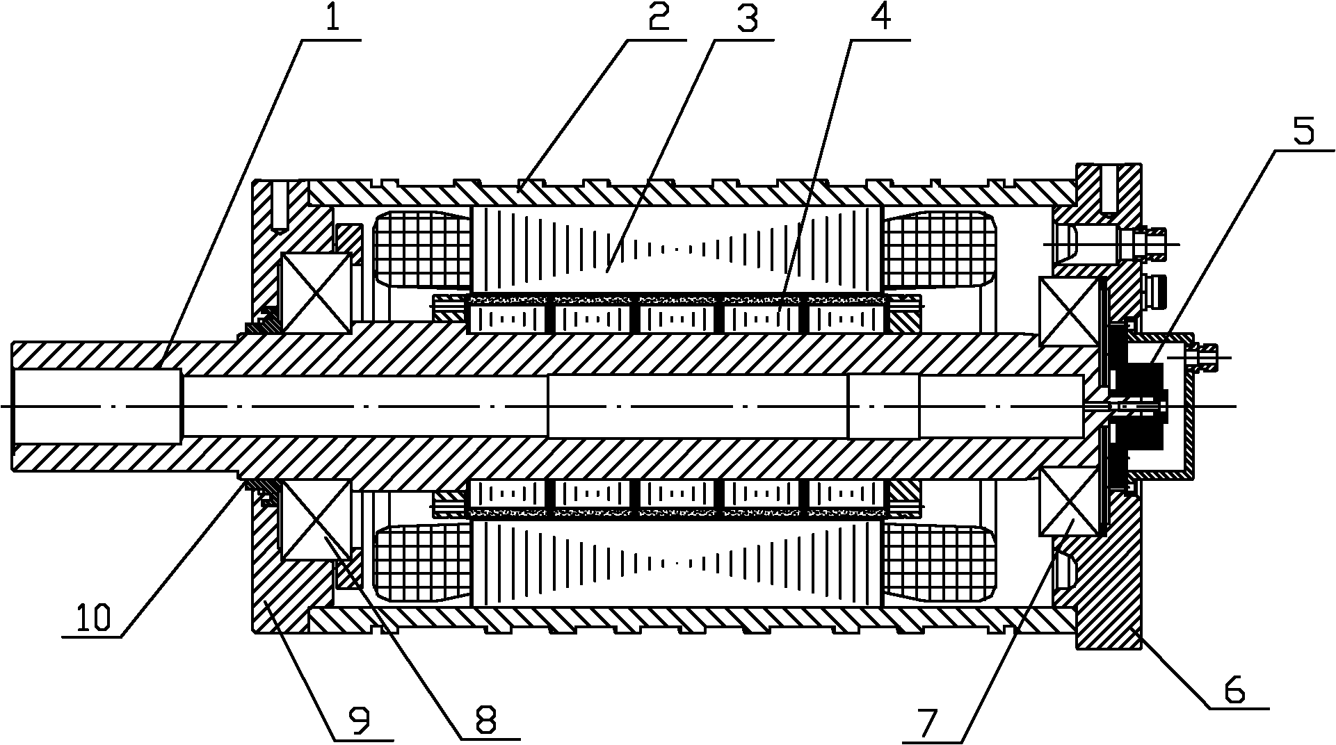 Alternating current permanent magnet synchronous spindle motor for threading machine