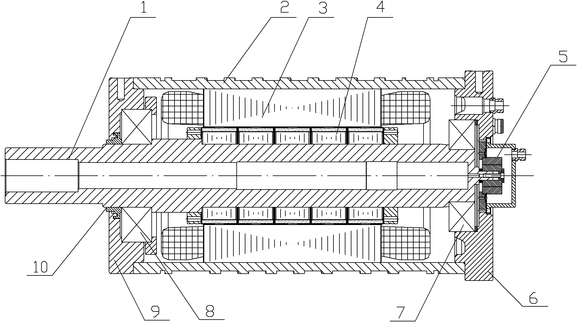 Alternating current permanent magnet synchronous spindle motor for threading machine