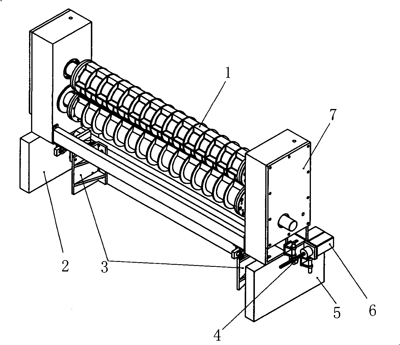 Transversely cutting device of paper cutter with double flying knives and method for adjusting length and squareness of cut paper