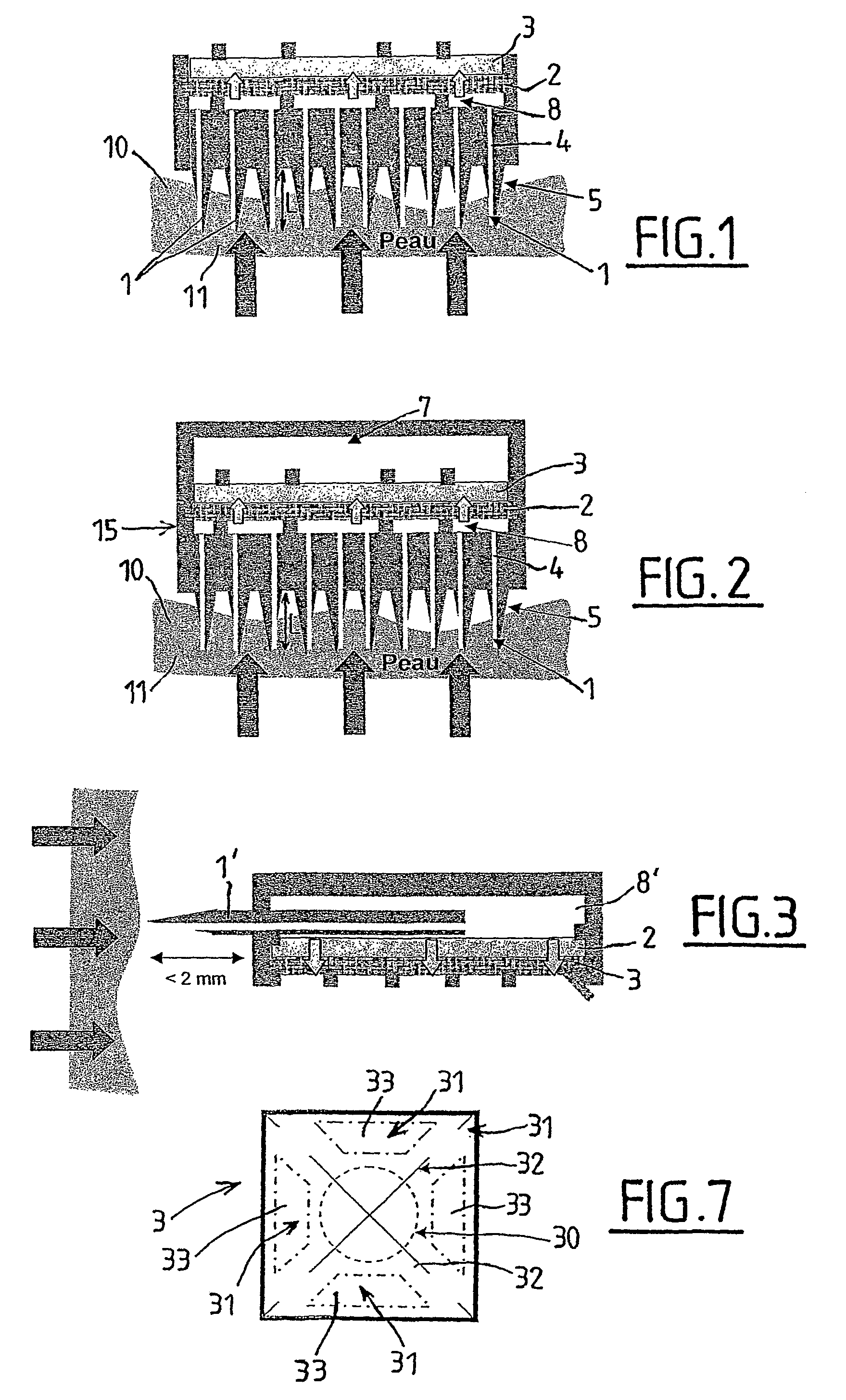 Blood sampling device comprising at least one filter