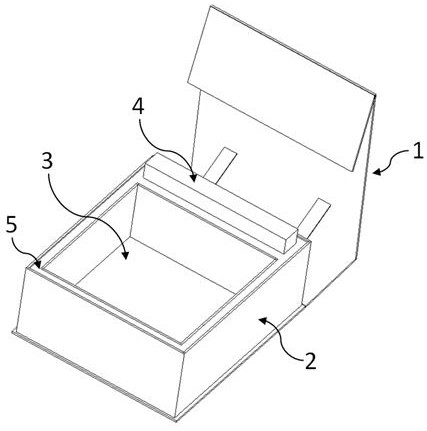 Packing box with drawing automatic lifting structure