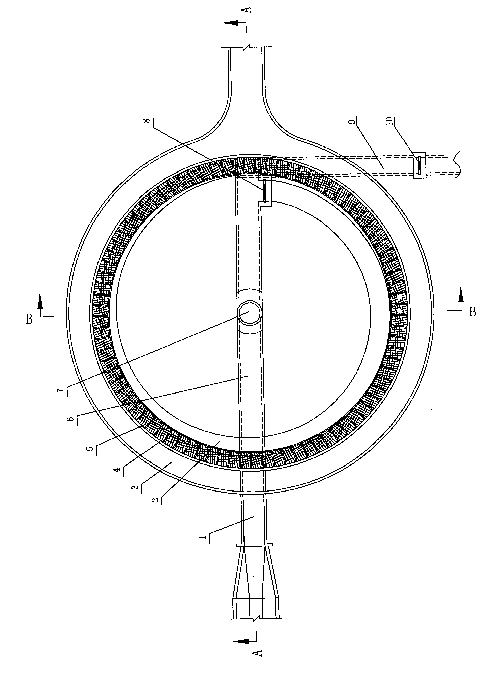 Round middle ring water and sand separating device