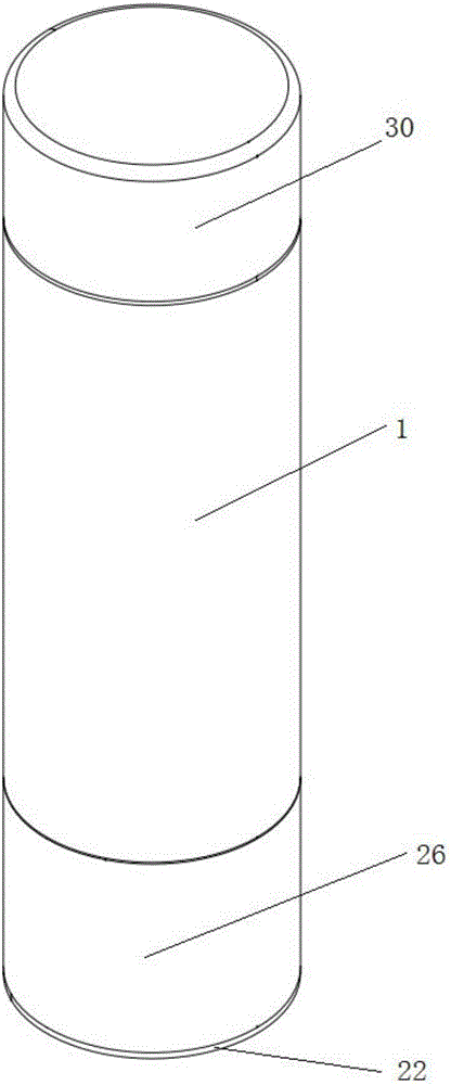 Solute and liquid mixing container and production method