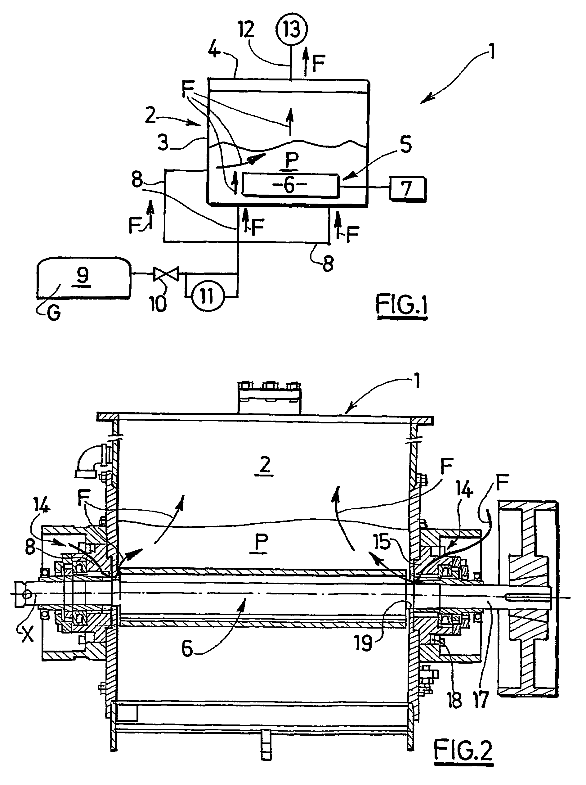 Vacuum kneading method with the introduction of oxygen and the device used to carry out said method
