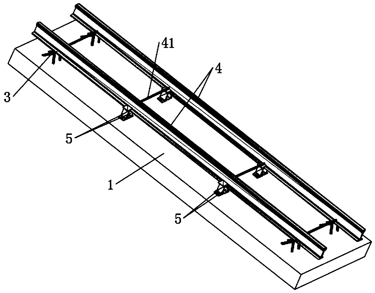 Inclined shaft ballastless track and construction method thereof