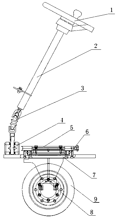 Electric fork-lift truck steering device