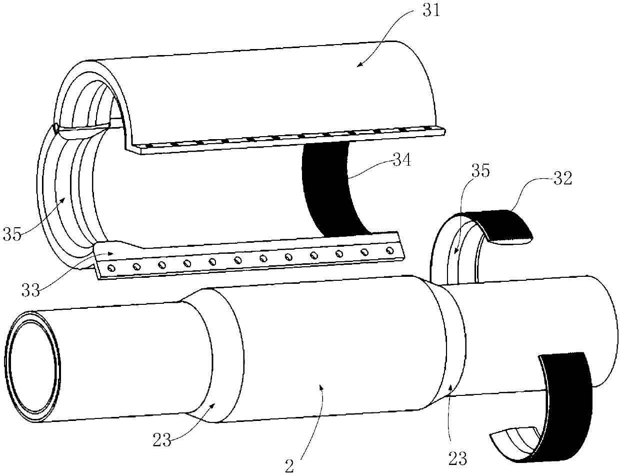 Combined type buckle arrestor for submarine fiber-reinforced composite flexible pipe