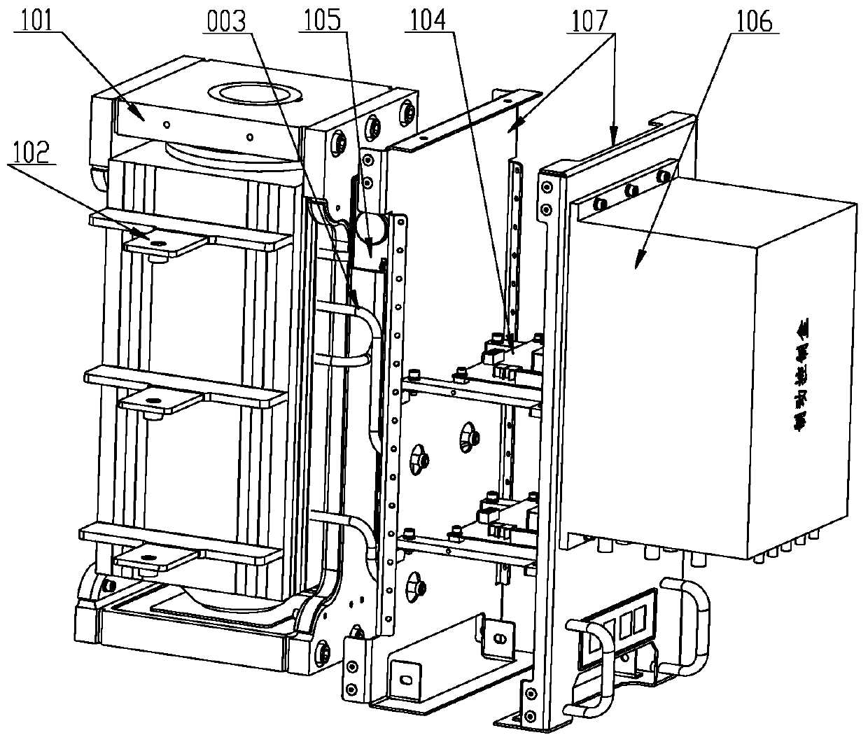 Combined high-capacity wire feeding and braking unit structure based on crimping type IEGT