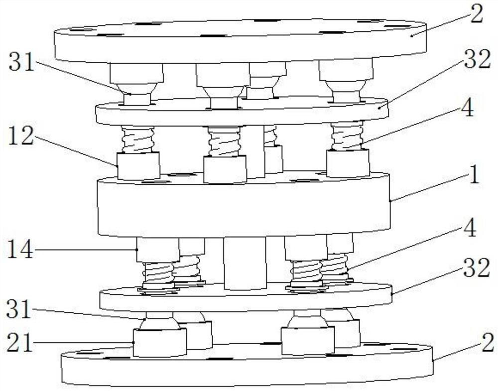 Transmission shaft connecting flange shock-absorbing protection device