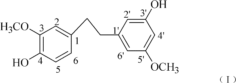 Application of 3',4-dyhydroxyl-3,5'-dimethoxybibenzyl in preparing medicaments for treating cataract