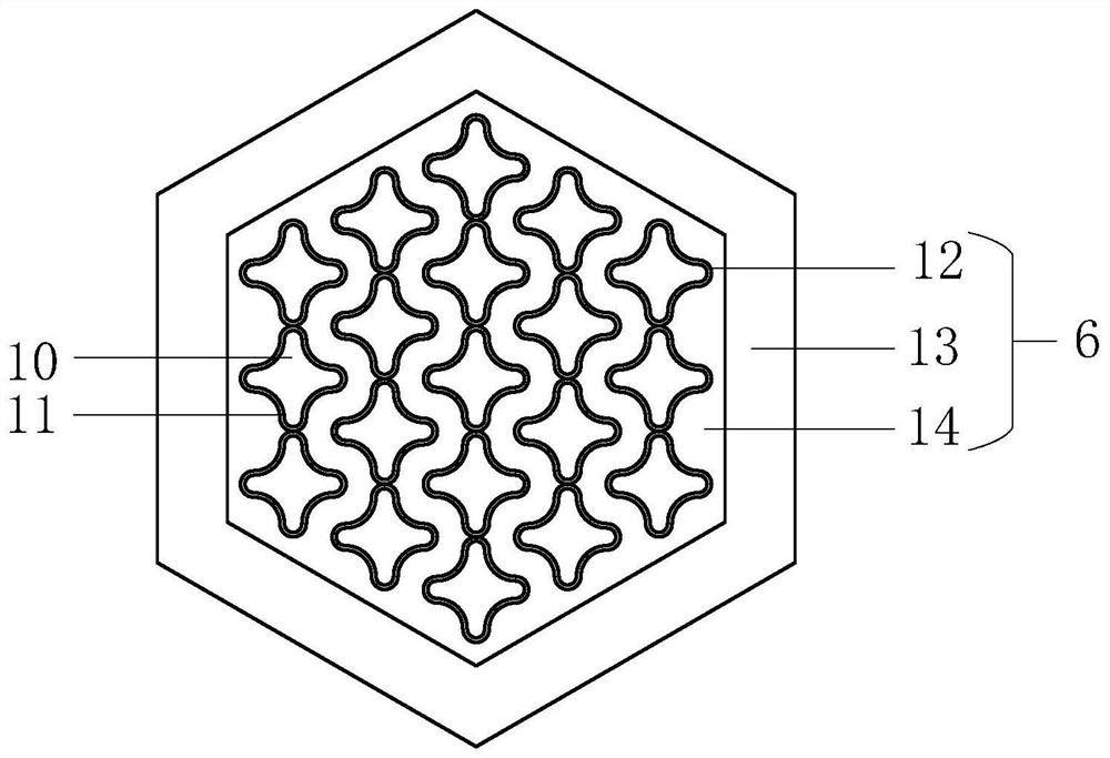 Spiral cross fuel element small villiaumite cooling high-temperature reactor core