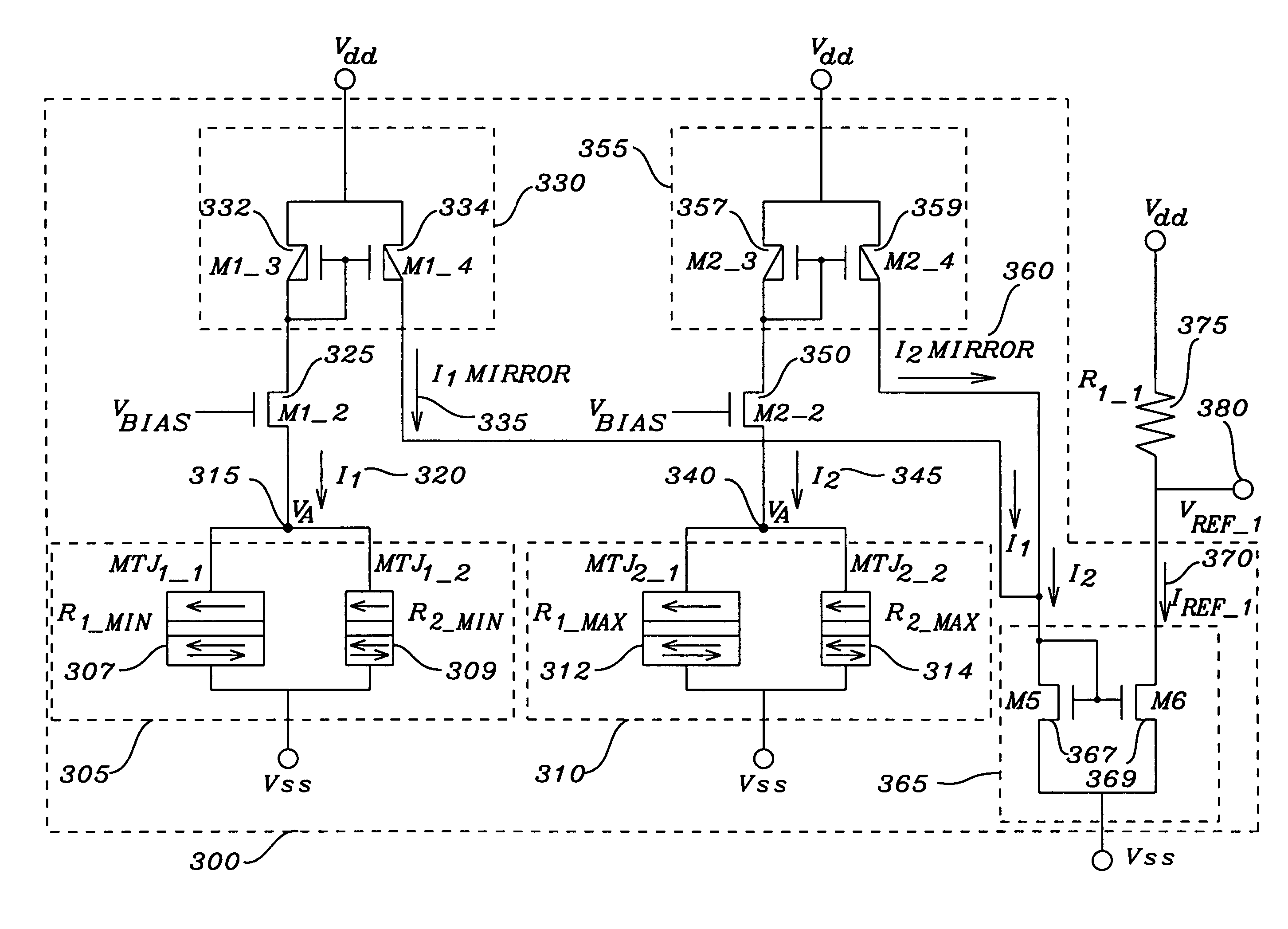 Reference generator for multilevel nonlinear resistivity memory storage elements