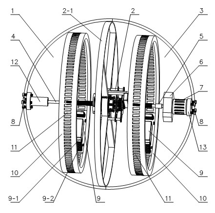 Double-ring clutch type electromagnetic-drive spherical robot