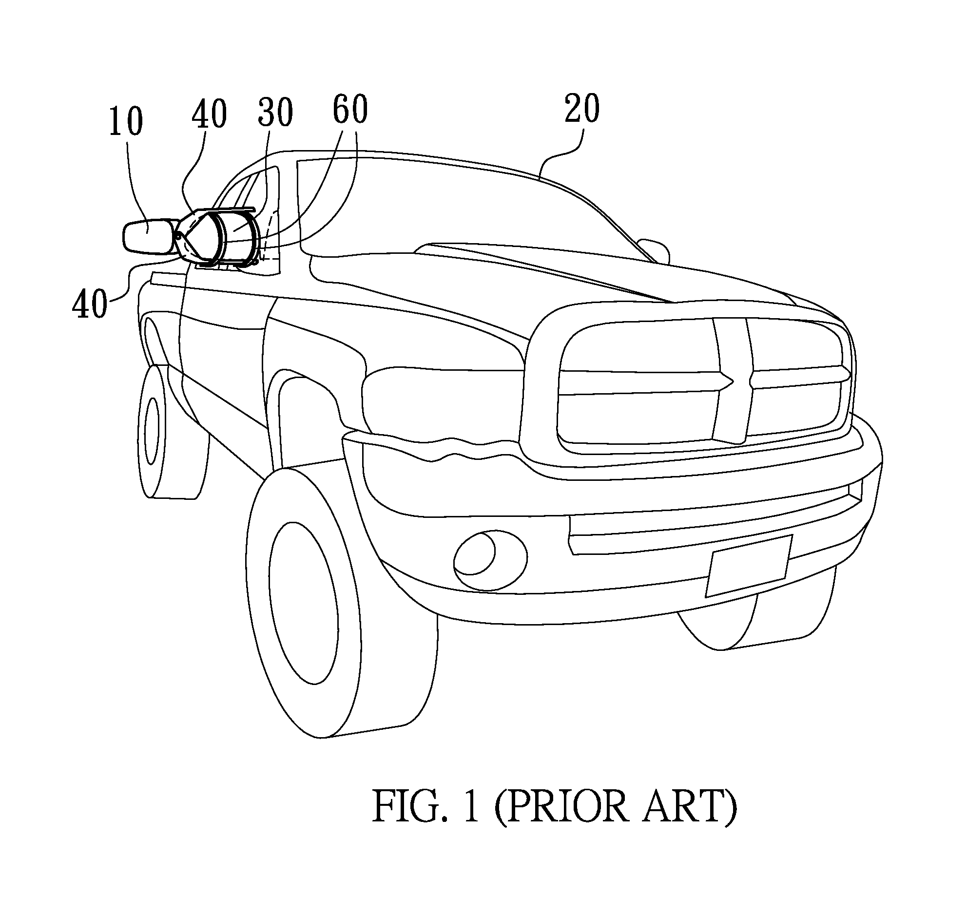Auxiliary rearview mirror mounting structure