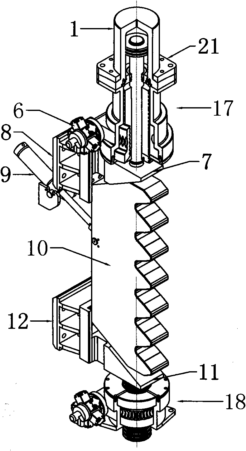 Locking device with double spherical hinge bearing structure for pile legs of self-elevating drilling platform