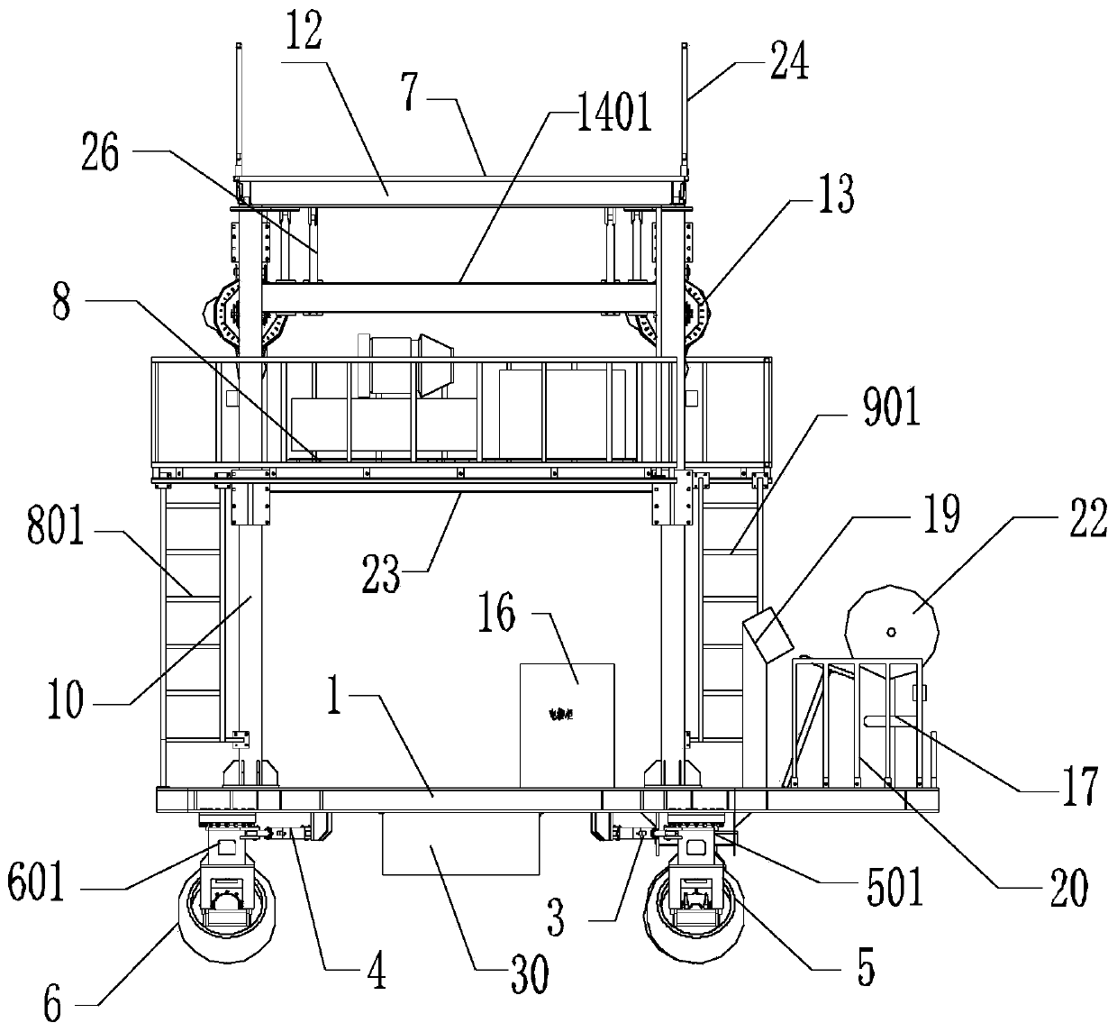 Multifunctional operation vehicle for self-propelled shield tunnel construction