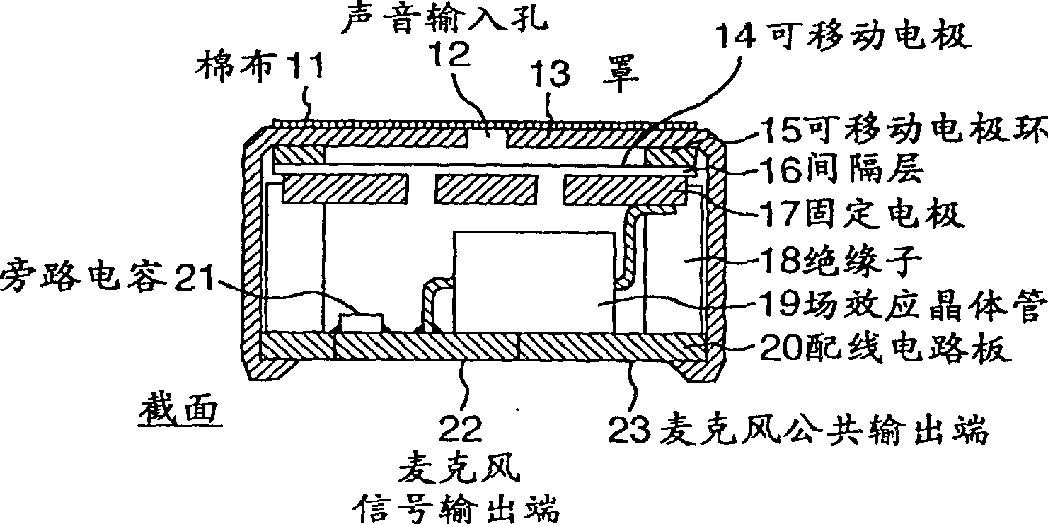 Capacitive microphone device and its connector