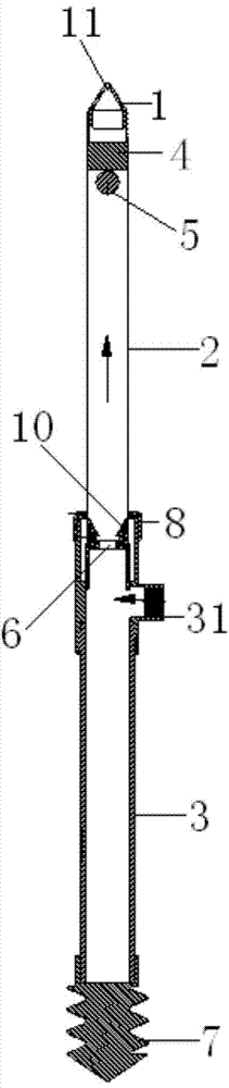Self-lifting sprinkling irrigation device capable of drilling soil bidirectionally