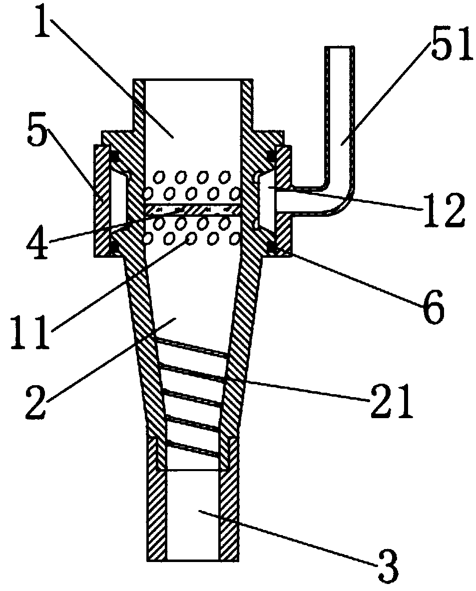 Nozzle structure for spraying concrete