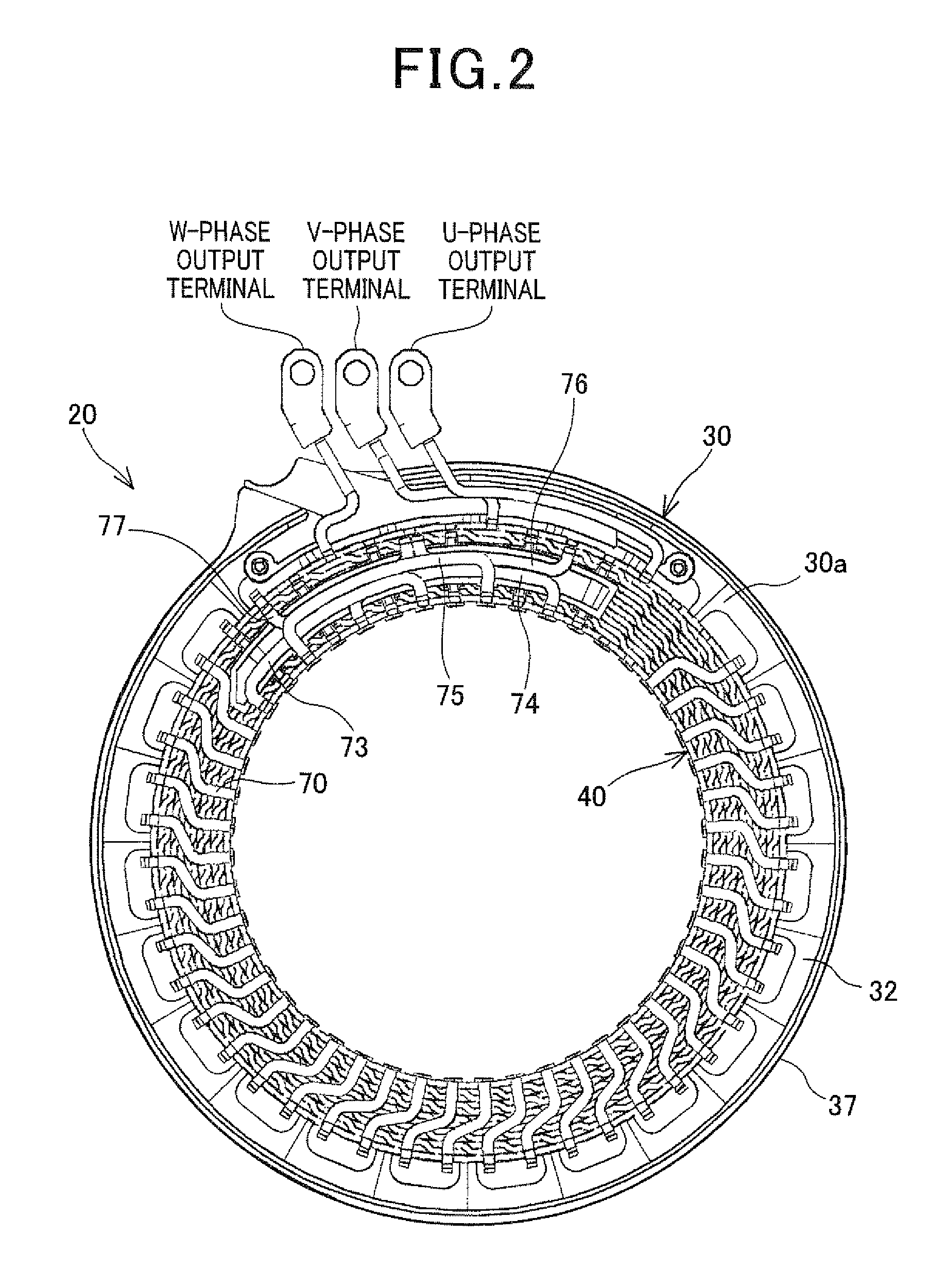Stator for electric rotating machine