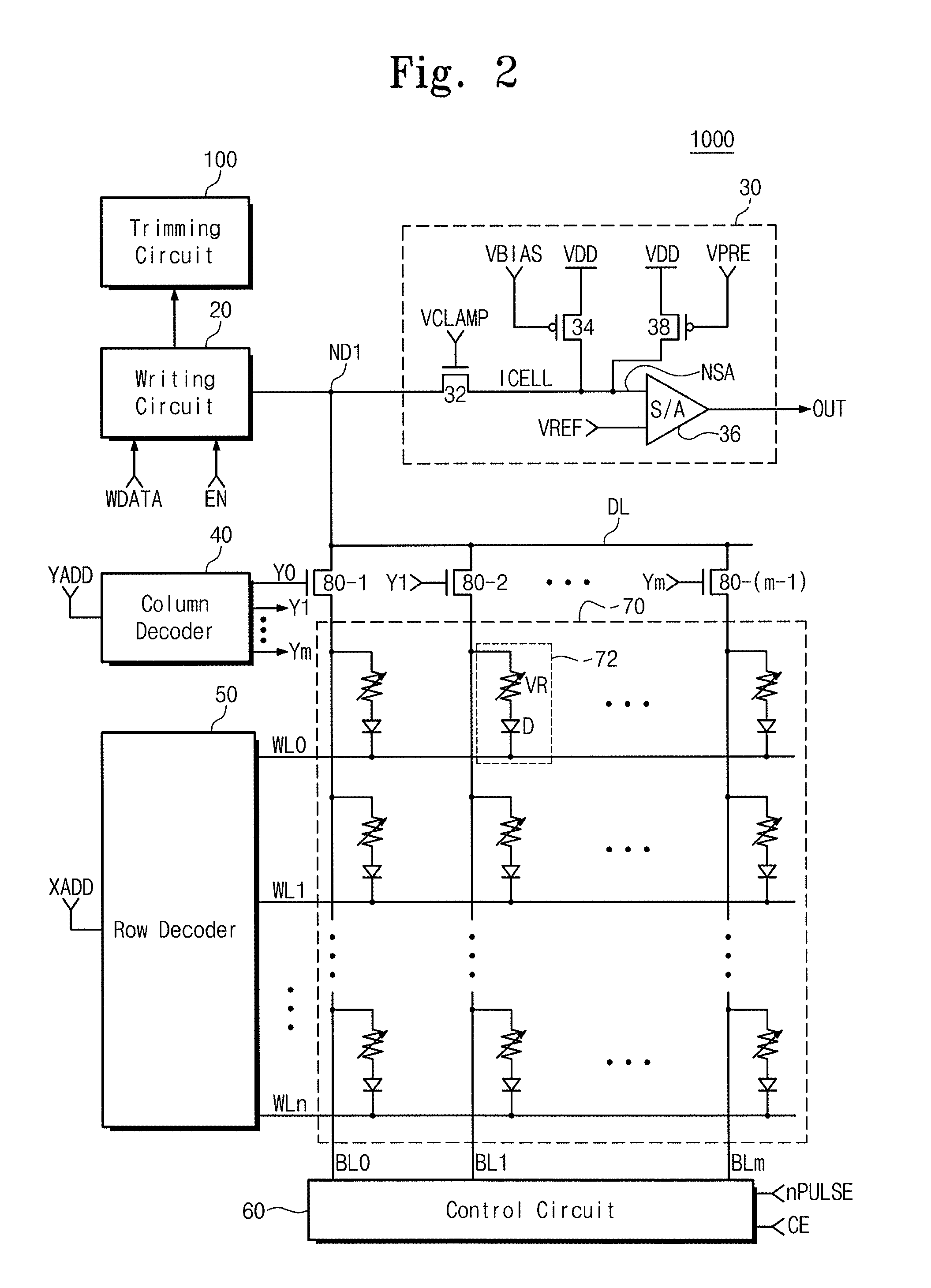 Resistance change memory device and current trimming method thereof