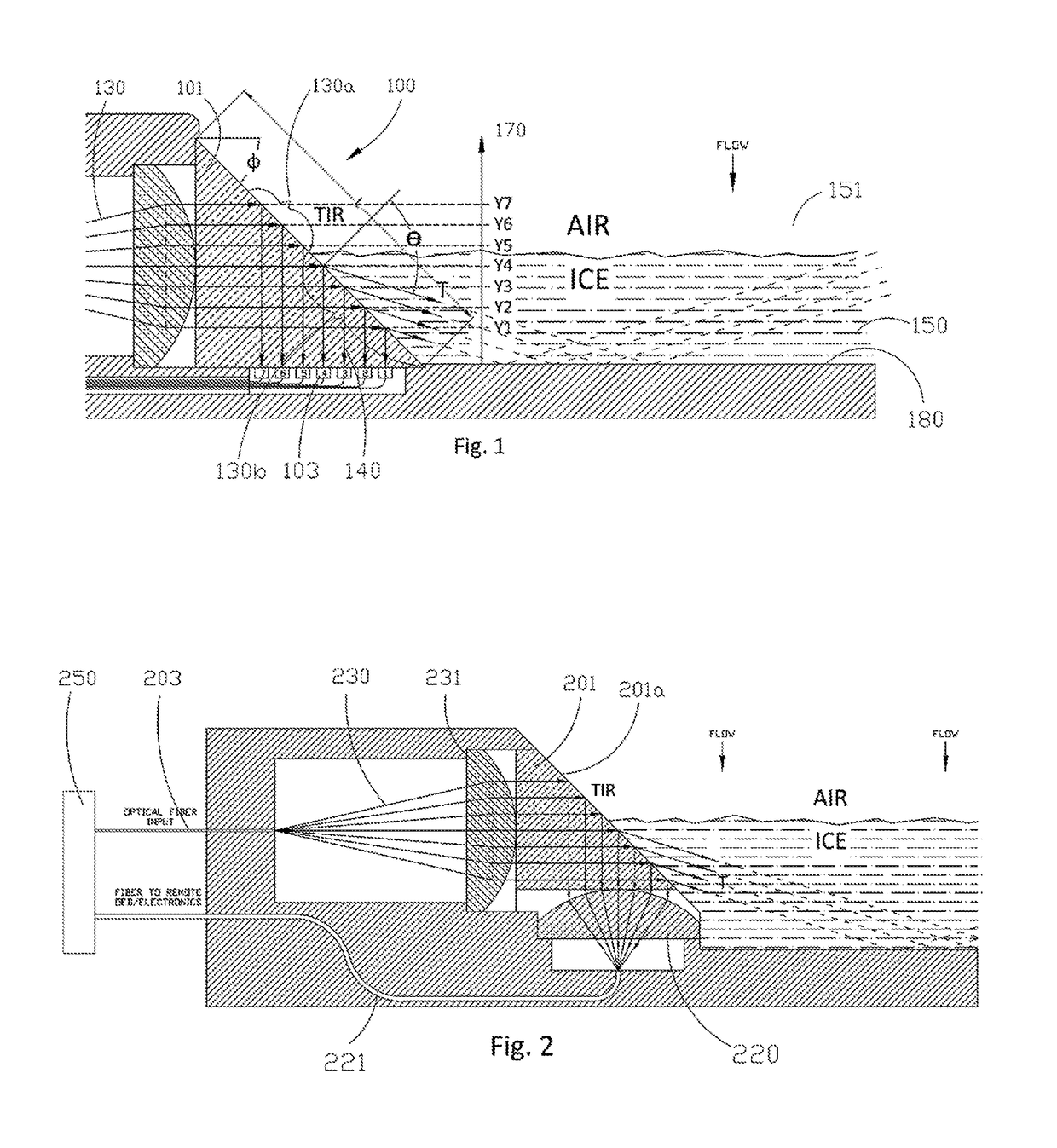 Optical sensor for detecting accumulation of a material