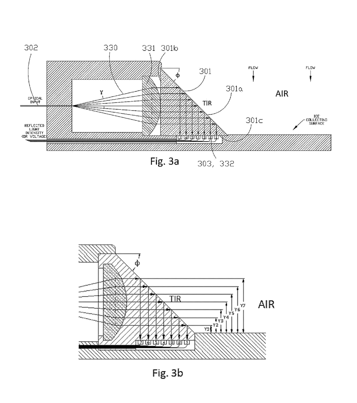 Optical sensor for detecting accumulation of a material