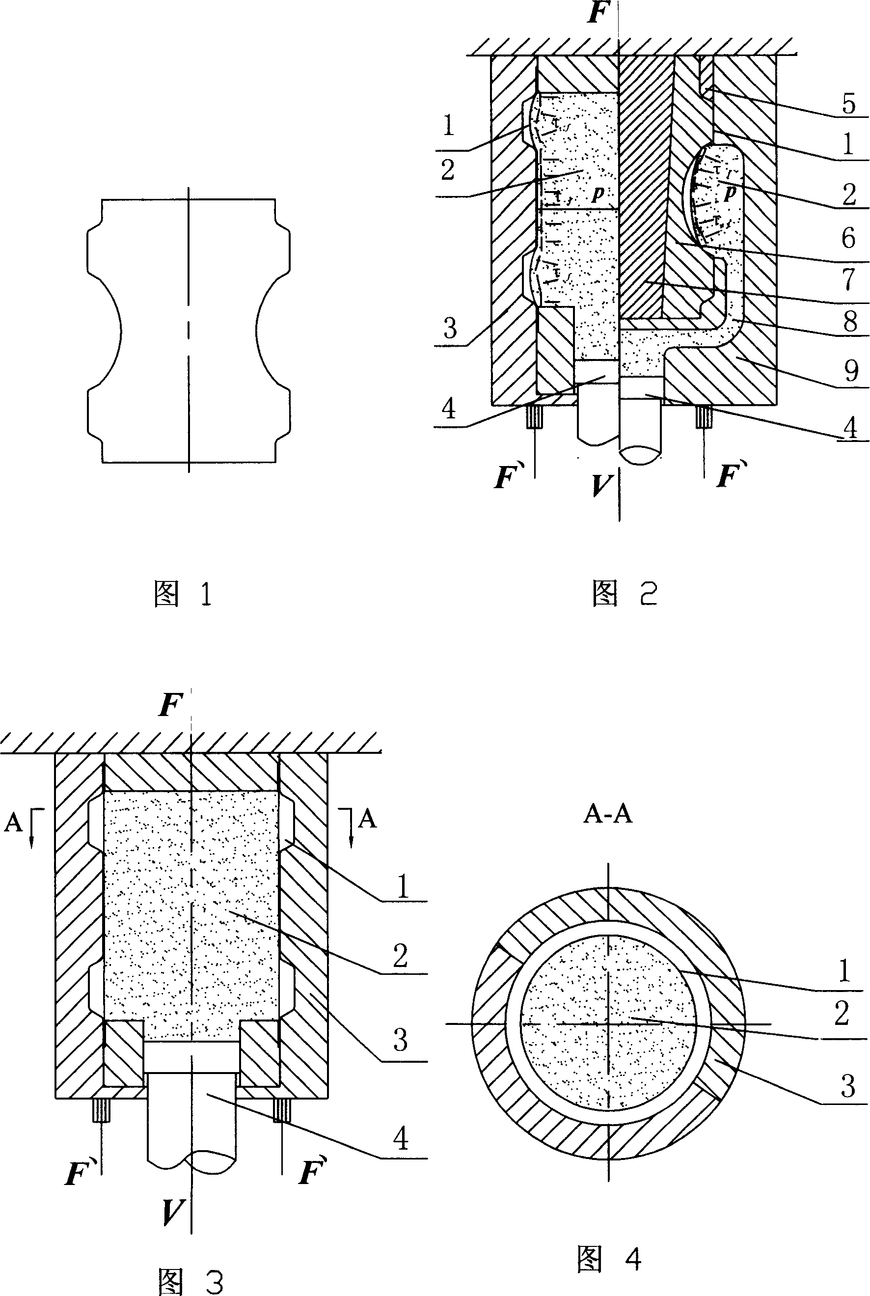 Internal and external pressurization compound forming method for axisymmetric thin-wall special-shaped curved work piece with large section surface