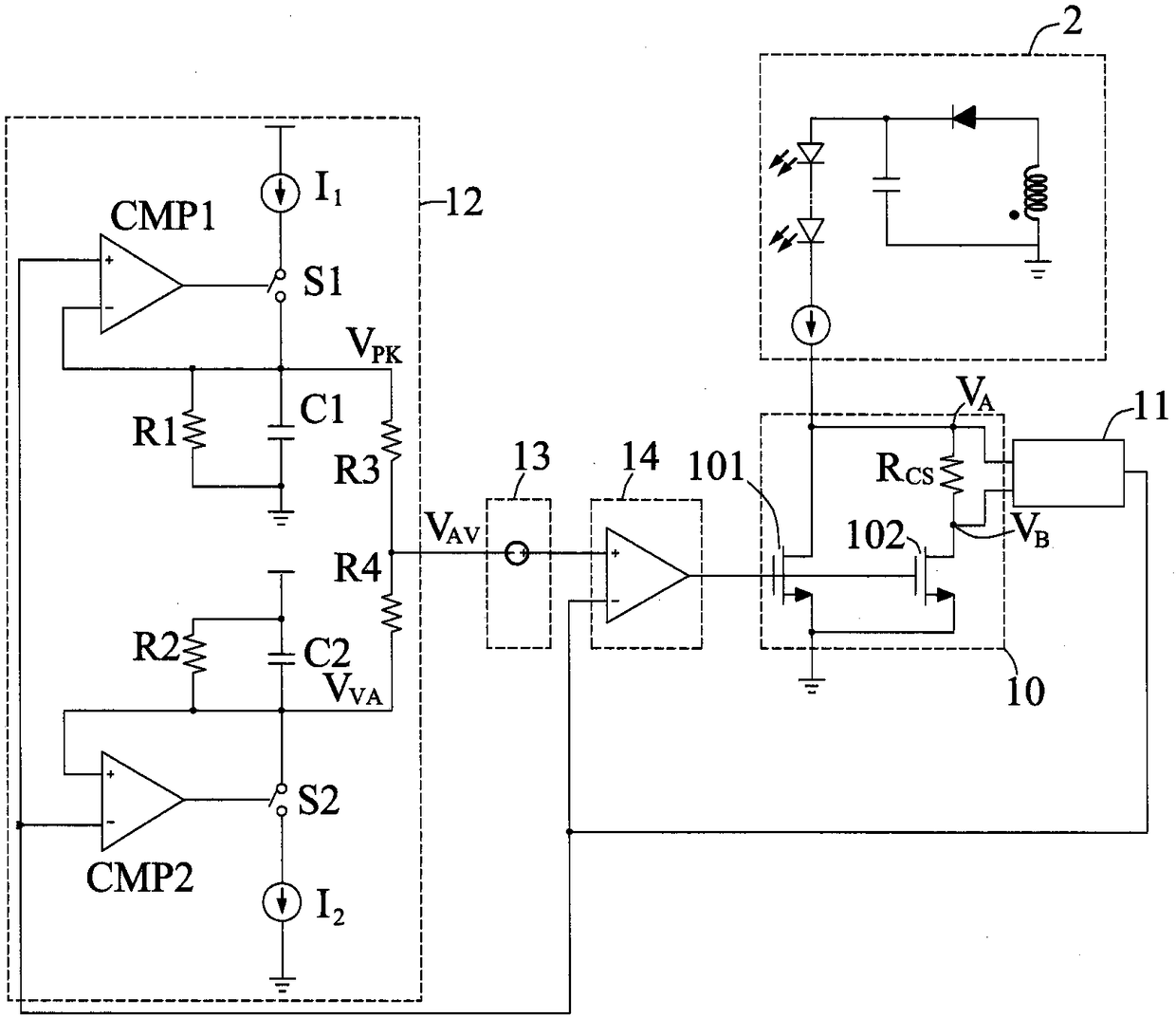 Drive circuit with ripple current elimination and reduced power consumption