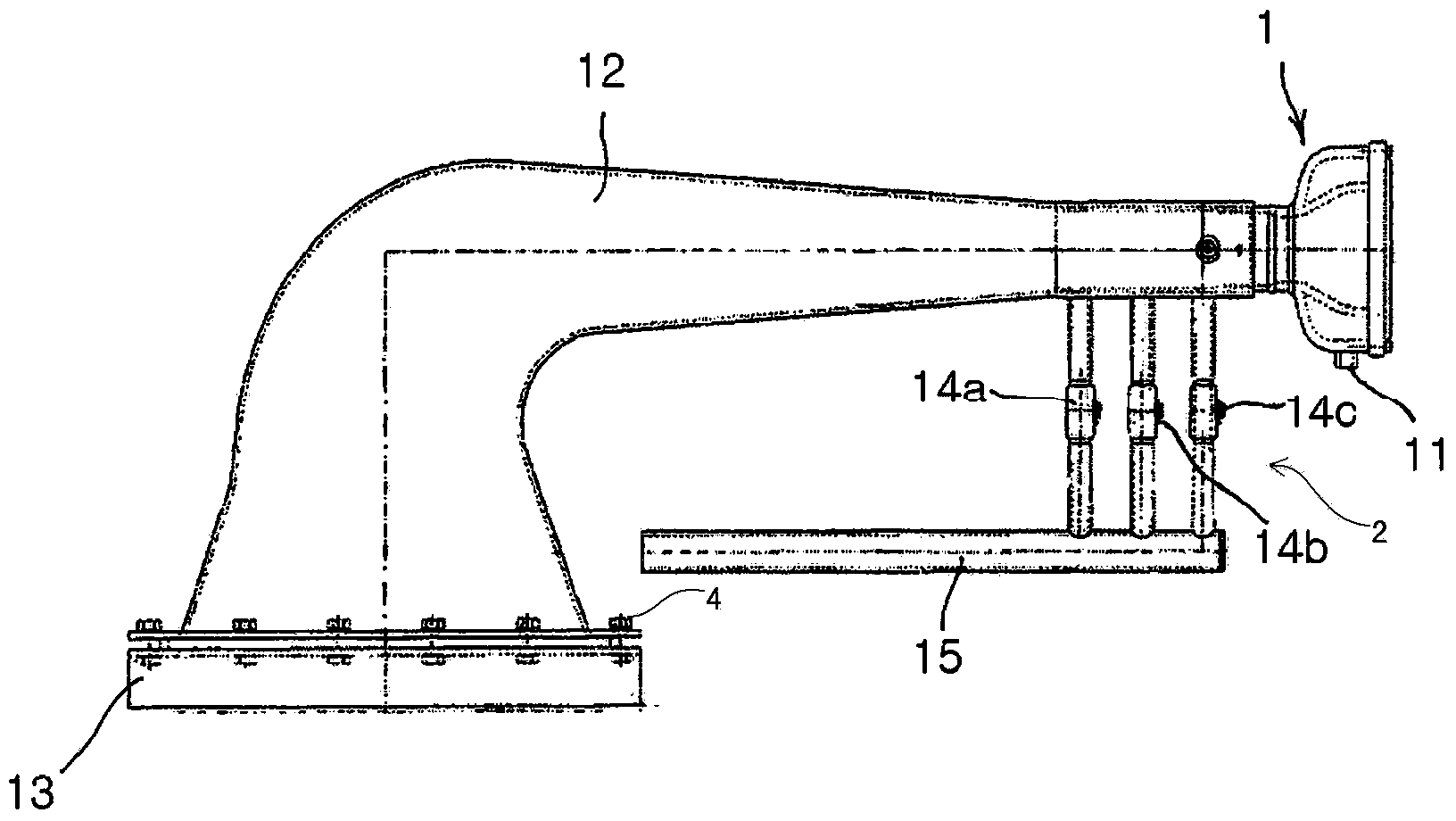 Adjustable sonic wave soot blower