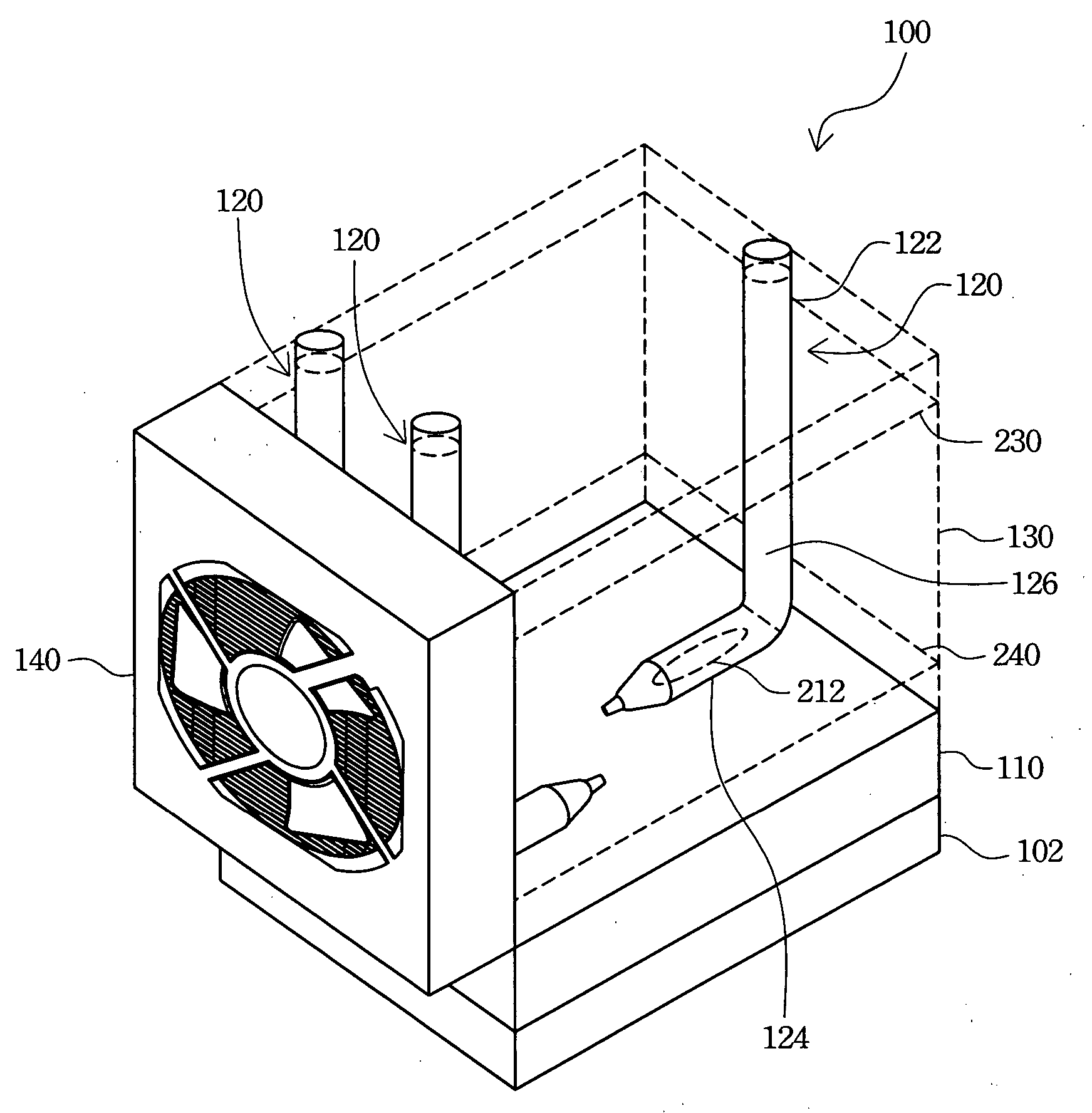 Heat dissipation device with heat pipes