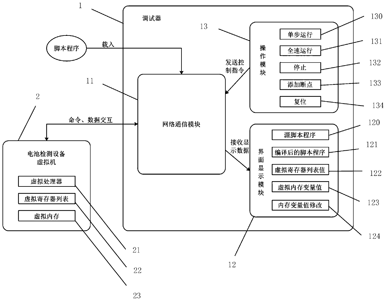 Debugger for battery detection system