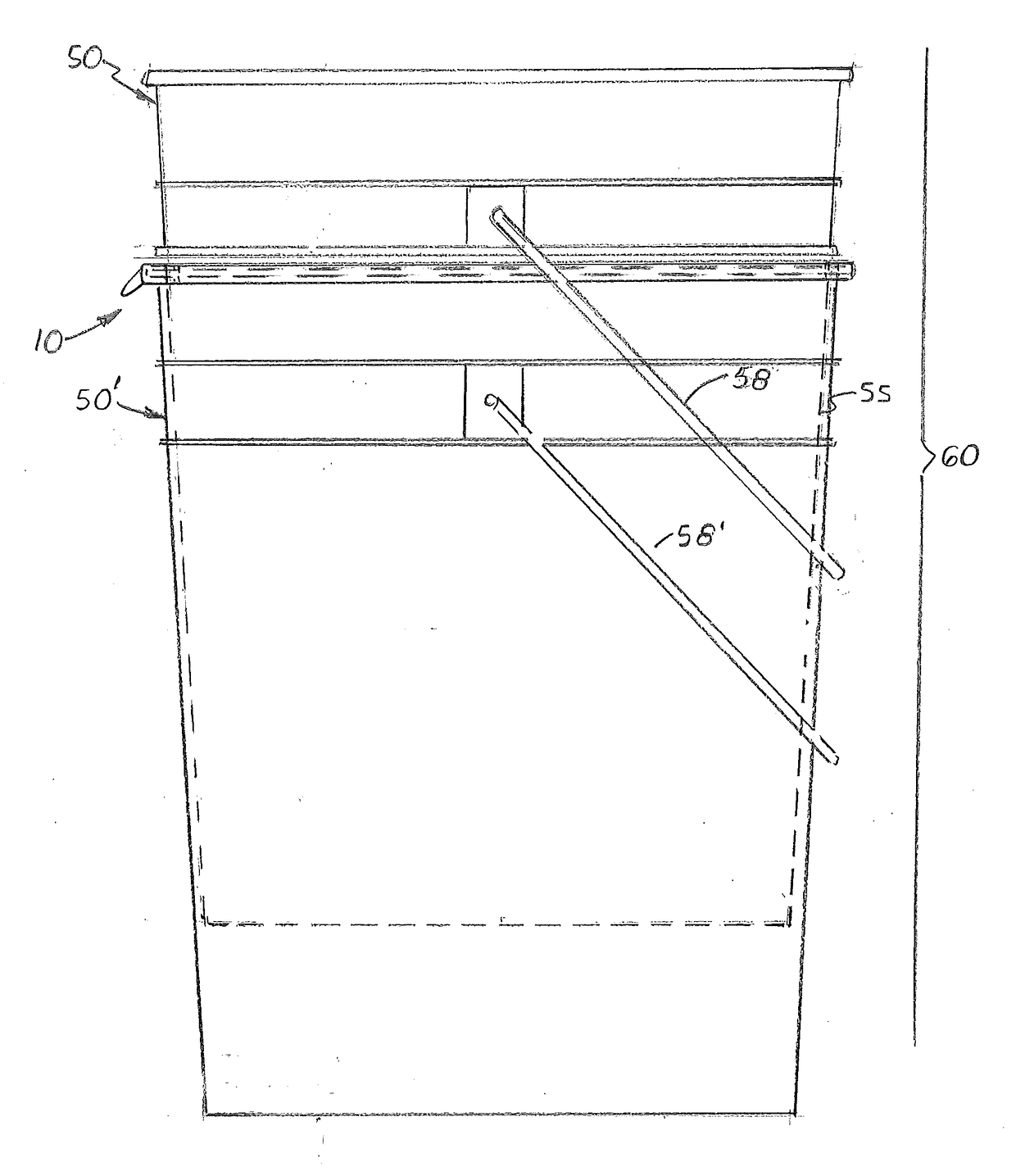 Bucket stack holding apparatus with easy release feature