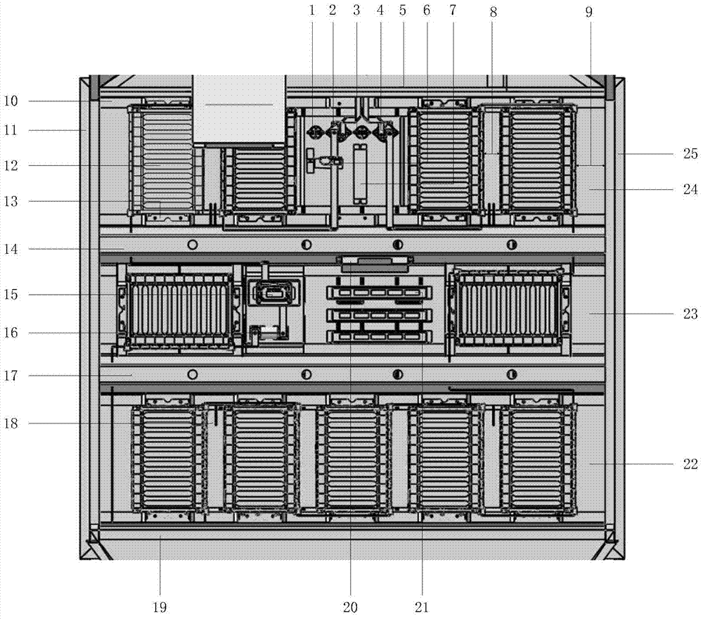 A layout structure of a power battery pack for a distributed four-wheel hub motor driving an electric vehicle