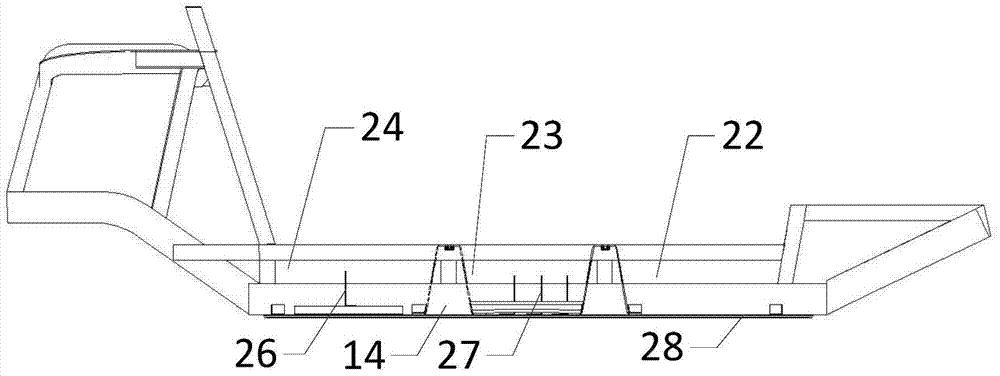 A layout structure of a power battery pack for a distributed four-wheel hub motor driving an electric vehicle