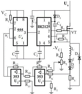 A high power led constant current drive circuit