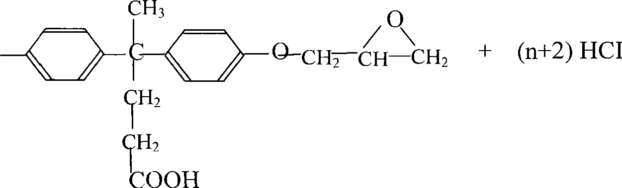 Synthesis process for bisphenol acid type epoxy resin with medium molecular mass
