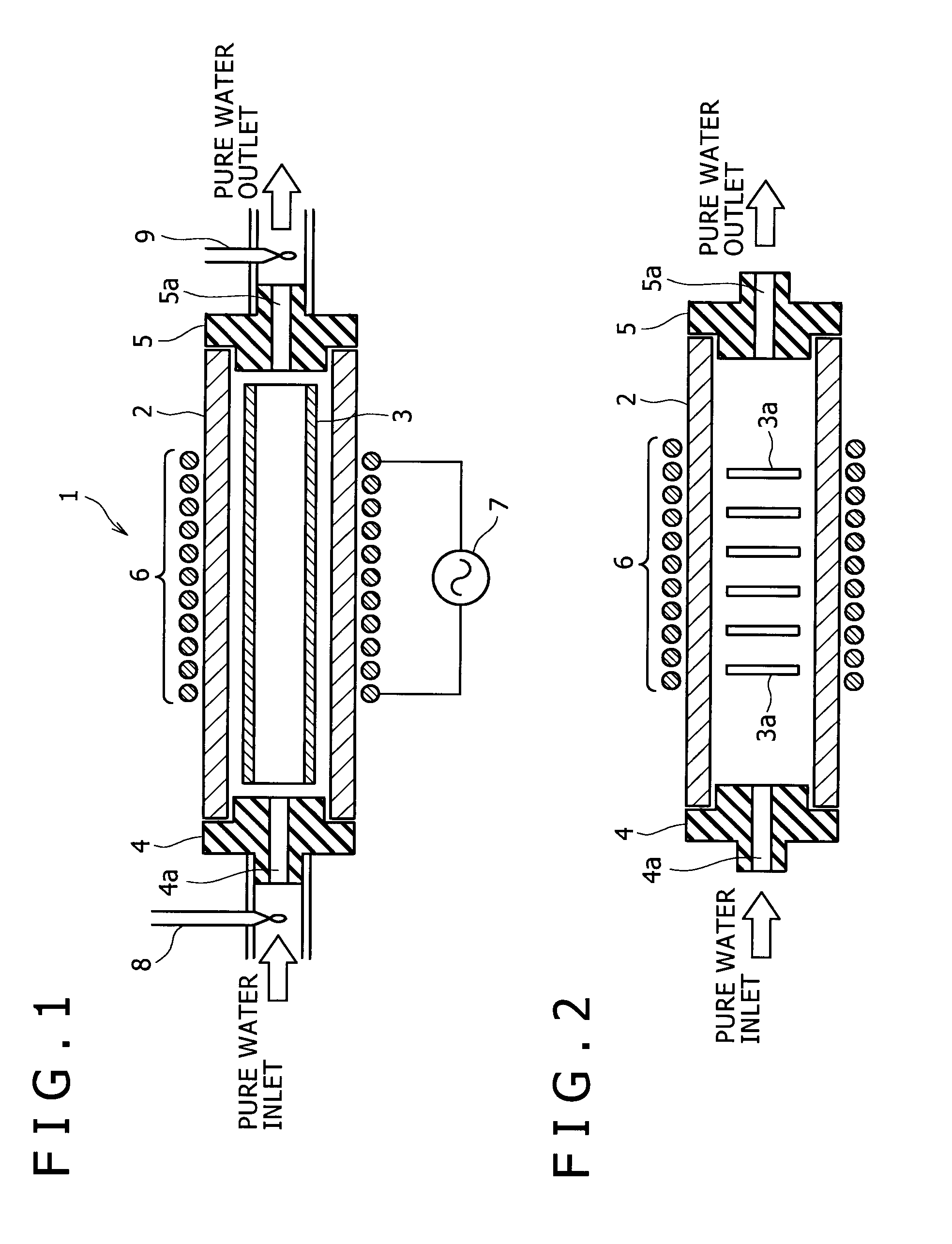 Induction heating type pure water heating apparatus and pure water heating method