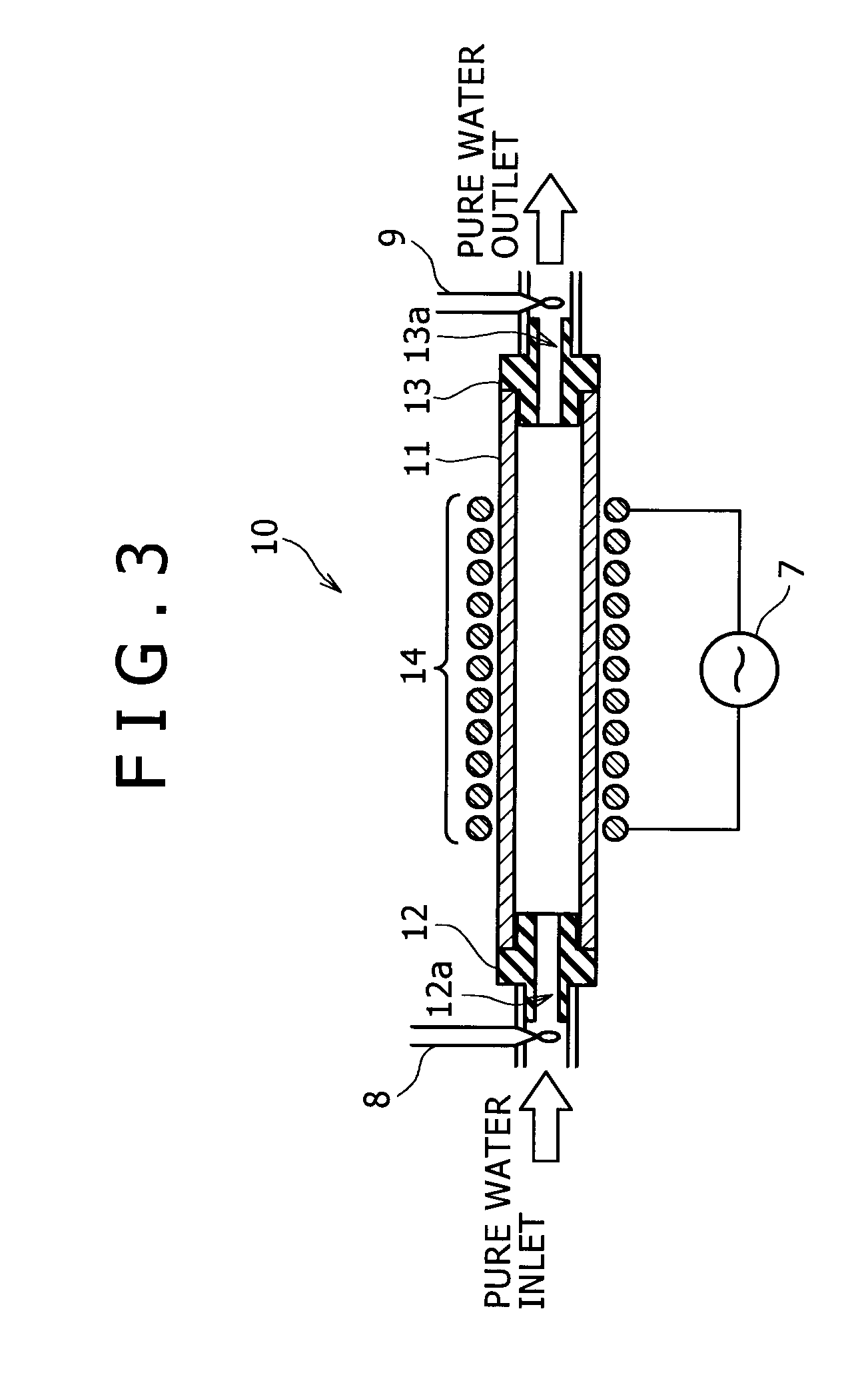 Induction heating type pure water heating apparatus and pure water heating method