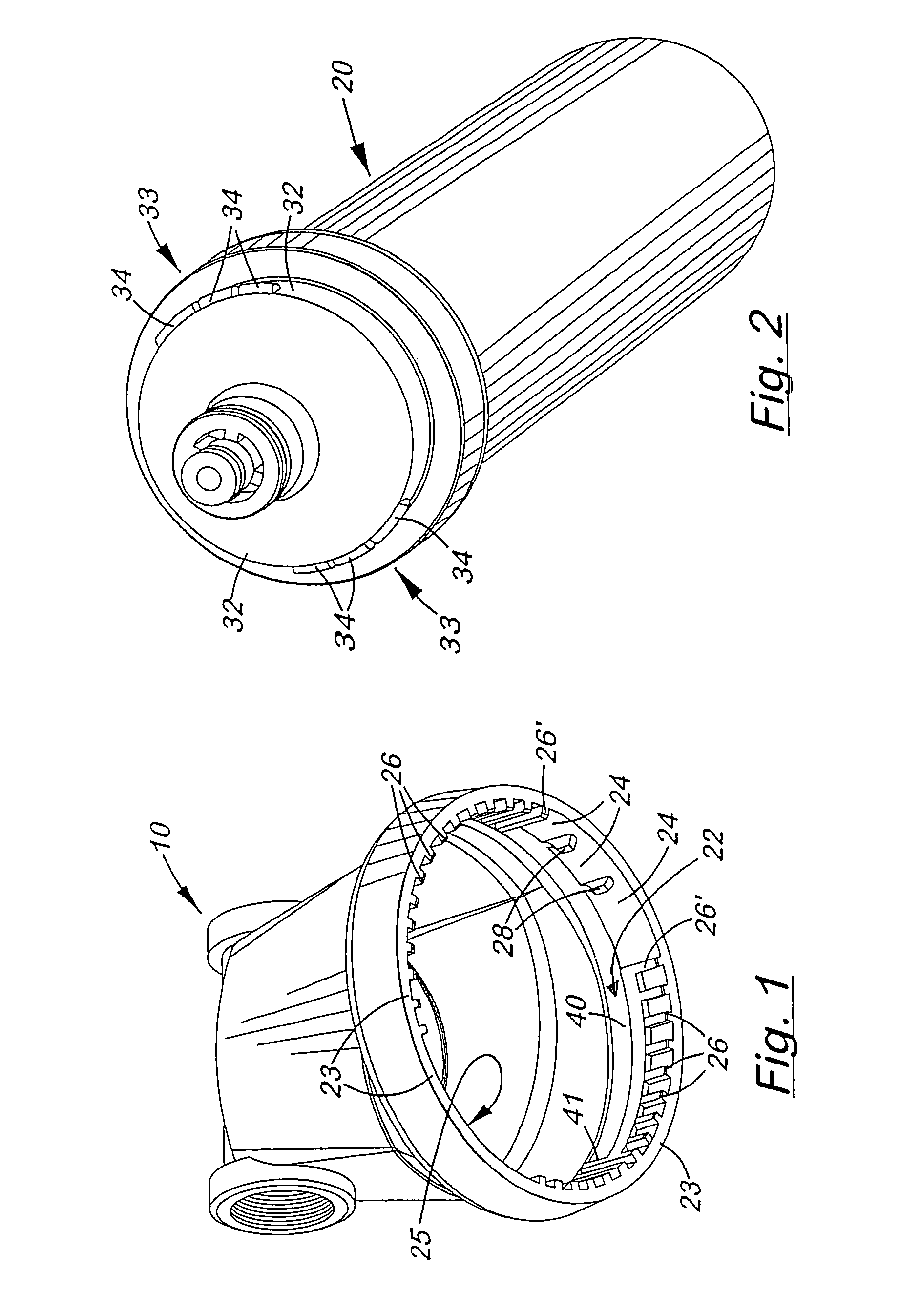 Keyed system for connection of filter cartridge to filter holder
