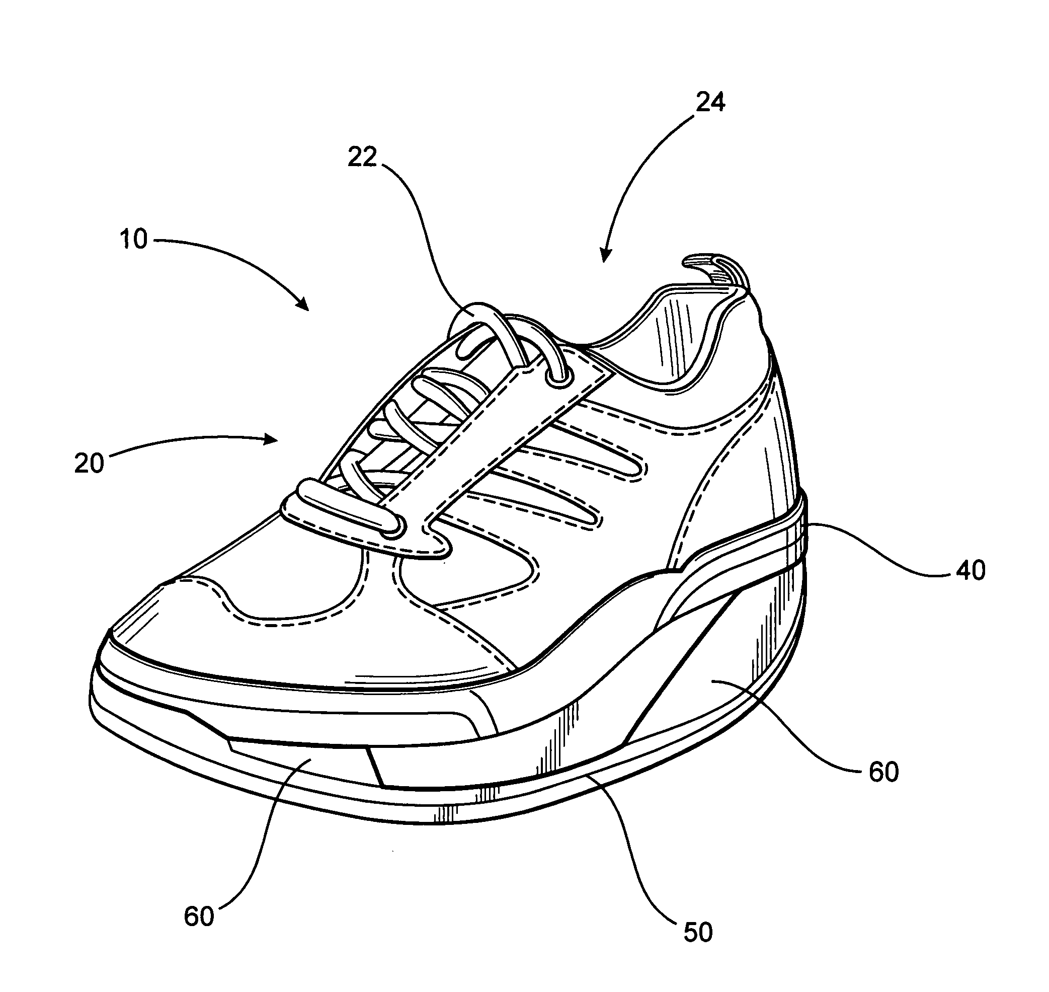 Layered footwear assembly with an arcuate undersurface