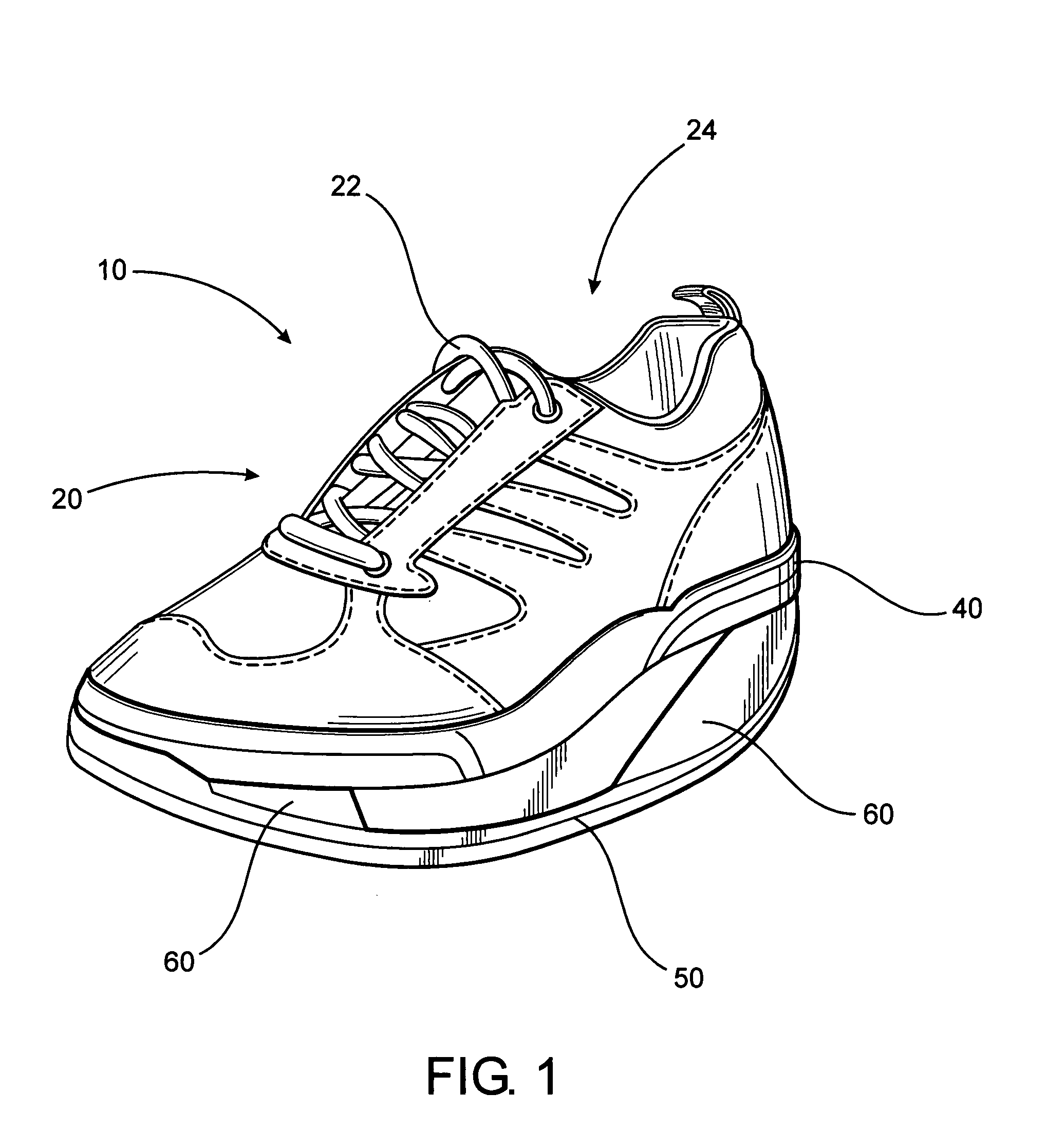 Layered footwear assembly with an arcuate undersurface