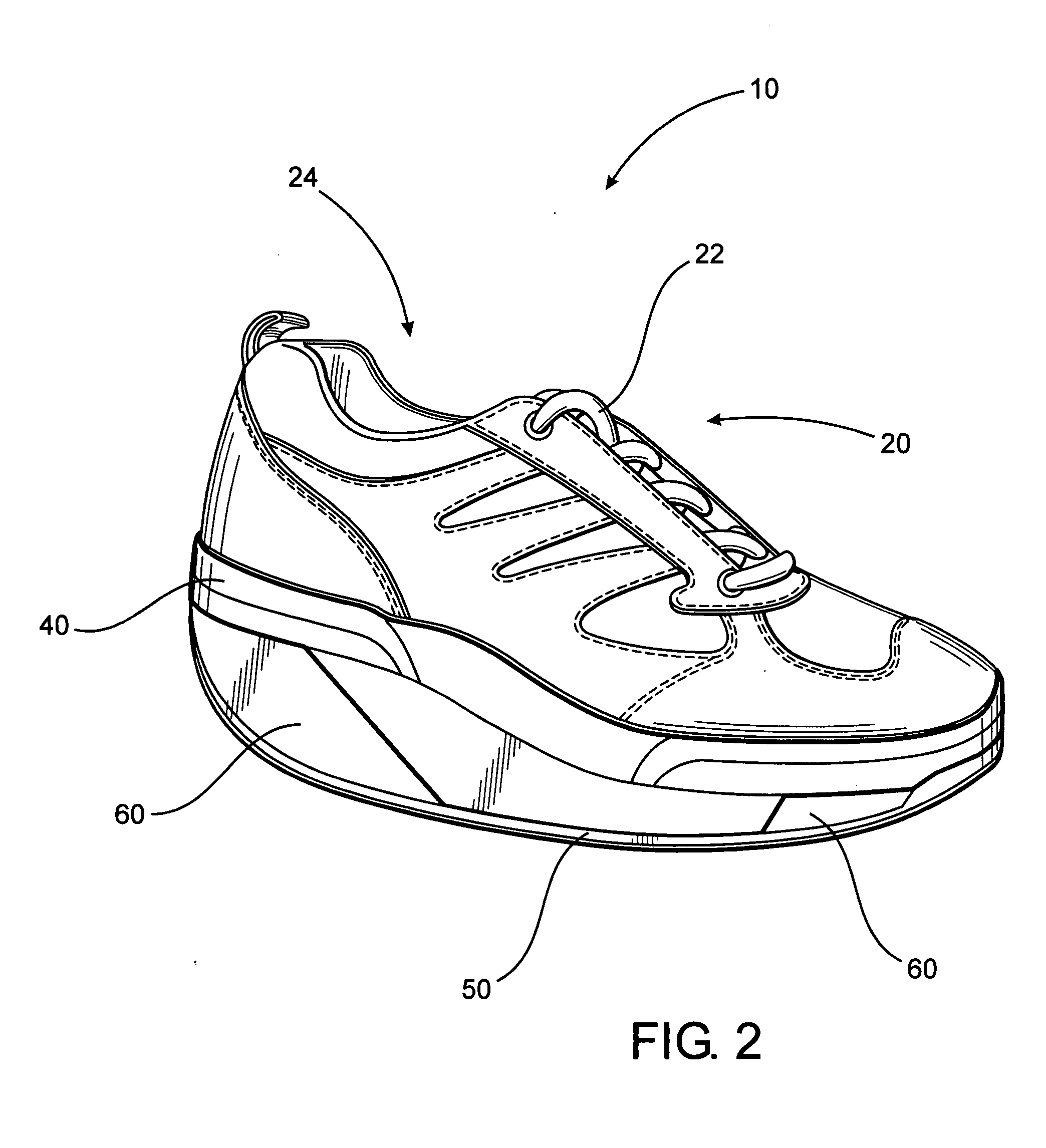 Layered footwear assembly with an arcuate undersurface